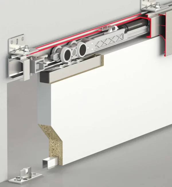 SYSTÈME DE PORTE COULISSANTE RÉGLABLE DE 120 KG - AVEC FERMETURE EN DOUCEUR